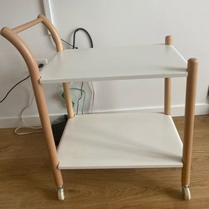 White metal and wood bar cart! Great condition!